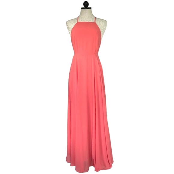 Lulu’s Mythical Kind of Love Coral Pink Maxi Dress Size Small - Picture 6 of 14